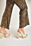 S246059904 Skin Fabric Thick Platform Heeled Women's Shoes - 4