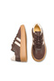 Flarora Brown Unisex Thick Sole Lace-Up Rustic Striped Suede Orthopedic Daily Comfortable Lightweight Sports Shoes - 4