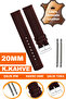 Genuine Leather Watch Band Strap Compatible with 20mm Watches L04Mk-20Mm