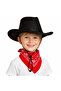Children's Cowboy Hat Black Red Bandana Set