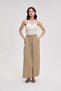 Long plain wide trousers with elastic waist - 3