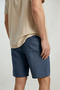 Men's 2-Pack Black-Navy Blue 100% Cotton Linen Muslin Shorts Comfortable Fit Summer Fabric Back Pocketed - 4