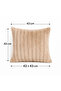Beige Plush Cushion Cover 43X43 cm Soft-Textured Decorative Armchair Pillowcase - 4