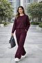Women's Modal Fabric Crew Neck Top and Bottom Set - 3