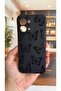 Oppo A6 Pro Compatible Black Butterfly Patterned Silicone Shock-Absorbing Classic Protected Rubber Case - 2