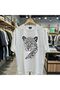 Kara Kalem Spotted Tiger Printed 100% Cotton Oversized Loose Fit Regular Fit Crew Neck T-Shirt