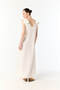 Women's White A-Line Sleeveless Midi Dress with Pockets - 2