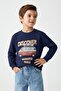 Boys & Girls Erkek Çocuk Printed Sweatshirt (4-9) İndigo