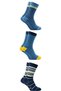 Men's Multi-Colored Cotton Pairs of Patterned Socks 3-Piece Pack - 2