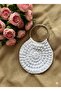 Handmade Popcorn Knitting Bag Stylish Design with Clutch Bag Metal Rings and Chain - 2