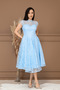 Lace Sequin Midi Dress - Baby Blue - 7