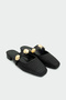 Women's Black with Flux Gold Accessories Slipper - 2