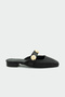 Women's Black with Flux Gold Accessories Slipper