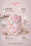 100% Cotton Muslin Fabric / with Snap Fasteners / Plain + Patterned Mixed / Baby Drool Bib & Scarf (12 Pieces) - 6