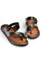 U390959503 Black Genuine Leather Women's Slipper - 7