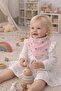 100% Cotton Muslin Fabric / with Snap Fasteners / Plain + Patterned Mixed / Baby Drool Bib & Scarf (12 Pieces) - 3
