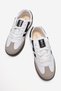 Double-Faced Flat Sole Lace-Up Women's Sports Shoes White Black - 5