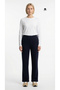Women's Meliss Slim Two-Thread Regular Waist Elastic Loose Wide-Leg Eat Pants Dark Blue