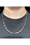 Men's Steel Necklace Silver Gold Double Color - Modern Design Stainless Steel Chain