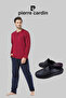 Men's Burgundy Cotton Piece Dowry Boxed Pajama Set Slipper Set