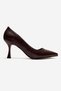 Women's Stiletto Shoes Bordo Crinkle - 2