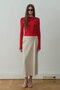 Beige Leda Elastic Waist Midi Skirt - 6