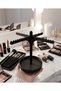 Jewelry Stand with Tray & Jewelry Organizer - Black Modern Necklace Hanger and Ring Holder Organizer - 2