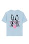 Girl's Rabbit Printed Oversized Comfortable Daily Use Combed Cotton T-Shirt - 3