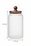 3-Piece Set of 1700 ml Striped Glass Jars with Acacia Lids, Dry Food Storage Jar, Stylish & Organized Kitchen - 7