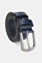 Men's Dark Blue Genuine Leather Leather cm Sports Pants Belt - 2