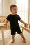 Children's Set - 1 Year Old Special - Summer Cotton Supreme Combed Cotton Unisex Children's Black Top and Bottom Set - 3