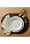 2 Pieces Leather Placemat-Knitted Patterned Brown Full Oval Placemat