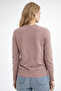 6736 Women's Crew Neck Knit Sweater with Drop Sleeves Mink - 3