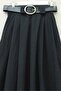 Belt Piece Tivil Skirt with Pleated Pocketed Zippers on the Front - Black - 2