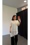 Satin Lace Detailed T-Shirt Ecru