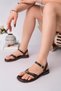 Women's Brown Ankle Length Tie-Detail Buckle Detail Flip Flops Sandals - 3