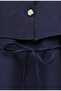 Collared Cape Detailed Crepe Dress with Belt Elastic Sleeves - Navy Blue - 6