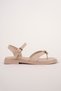 Women's Beige Ankle Length Tie-Detail Buckle Detail Flip Flops Sandals - 5
