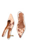 Nova Amara Women's Pointed Toe Open Back Thin Heeled Shoes 0012801 Leopard Brown Beige Feather - 5