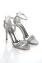 Women's Silver Waterway Single Strap Stylish Platform Stiletto Heel U Summer Evening Dress Shoes - 4
