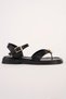 Women's Black Ankle Length Tie-Detail Buckle Detail Flip Flops Sandals - 5