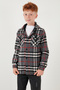 Hooded Double Pocket Plaid Lumberjack Shirt Boy's Shirt Cf25W81786 - 3