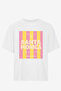Women's Santa Monica Printed Oversized 100% Cotton Wide Cut Soft-Textured Crew Neck T-Shirt - 6