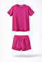%100 Organic Cotton Ribbed Knit Unisex Shorts Set - 2