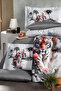 Tiger 100% Cotton Digital Print Piece Double Duvet Cover Set - 2