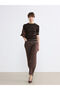 Brown Crew Neck Striped Women's Knitwear Sweater - 2