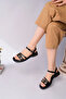 Women's Black Stylish Buckled Casual Summer Comfortable Sandals Shoes - 2