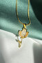 Steel Necklace with Tulip Figure - 2