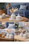 White Bohemian Concrete Decor Set – 3 Piece Home Accent (Vase, Jewelry Box & Tray) - 3
