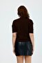 Short Sleeve Gold Buttoned V-Neck Knitwear Cardigan - 6